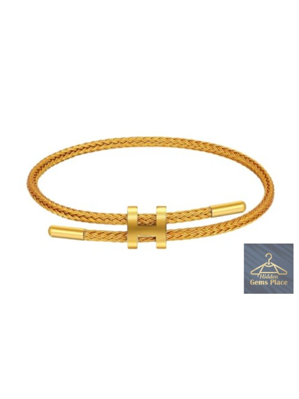 18K Gold Plated Titanium Steel Adjustable Charm Bracelet